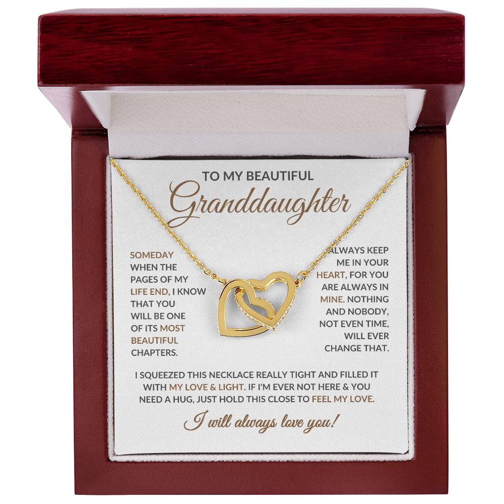 To My Beautiful Granddaughter - Interlocking Hearts Necklace