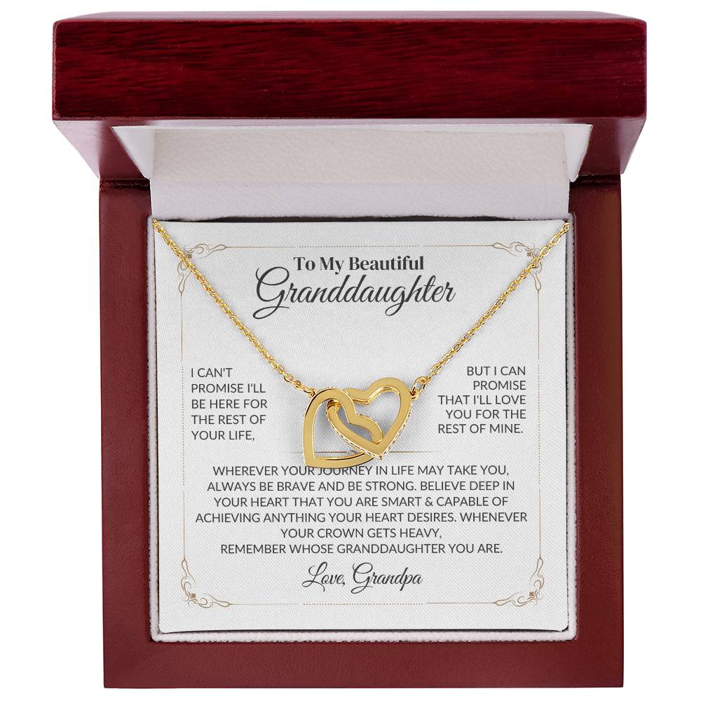 To My Beautiful Granddaughter - Interlocking Hearts Necklace