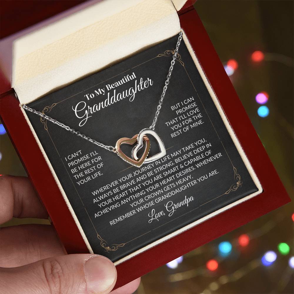 To My Beautiful Granddaughter - Interlocking Hearts Necklace