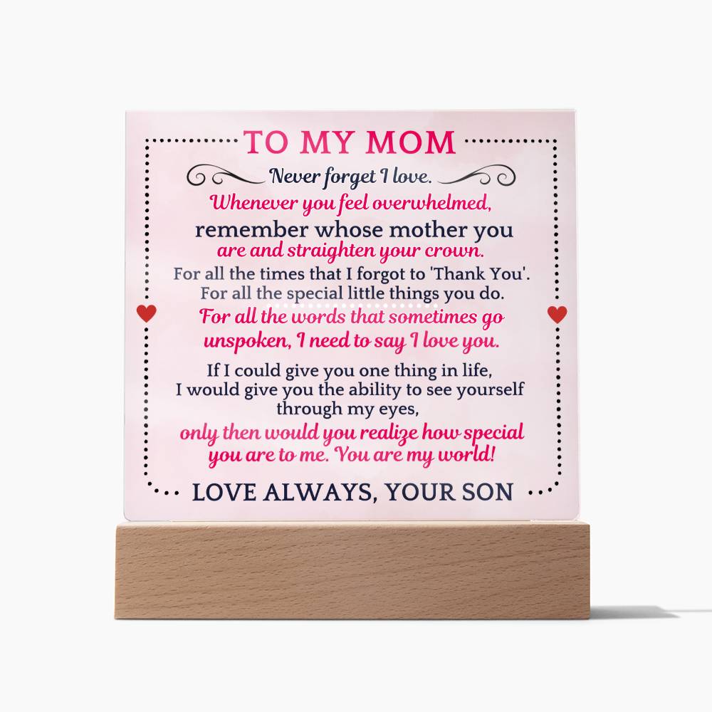 To My Mom - Acrylic Square