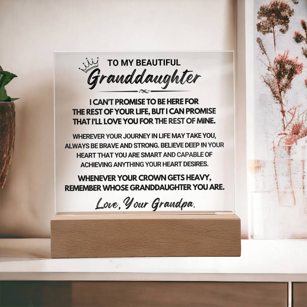 To My Beautiful Granddaughter - Acrylic Square