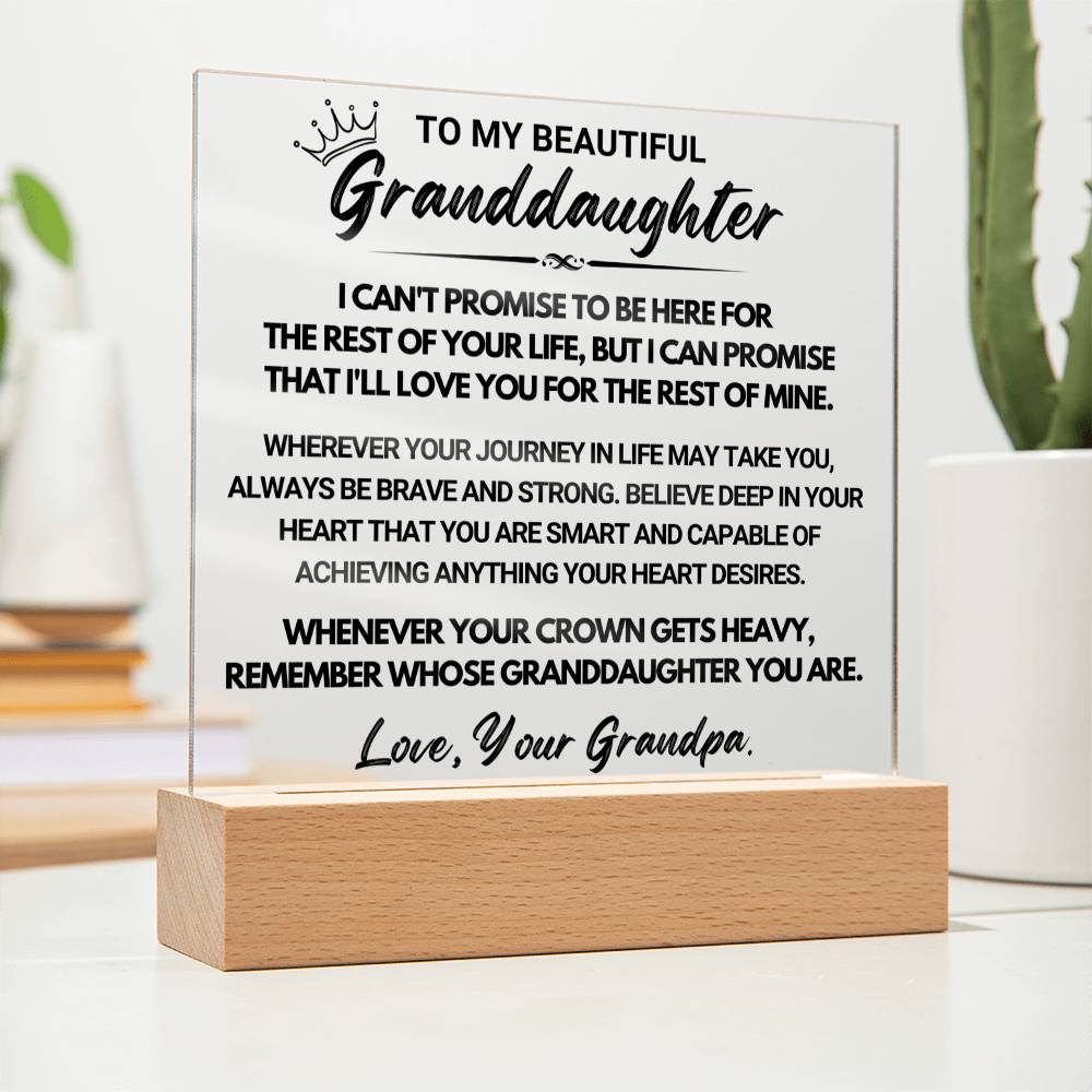 To My Beautiful Granddaughter - Acrylic Square