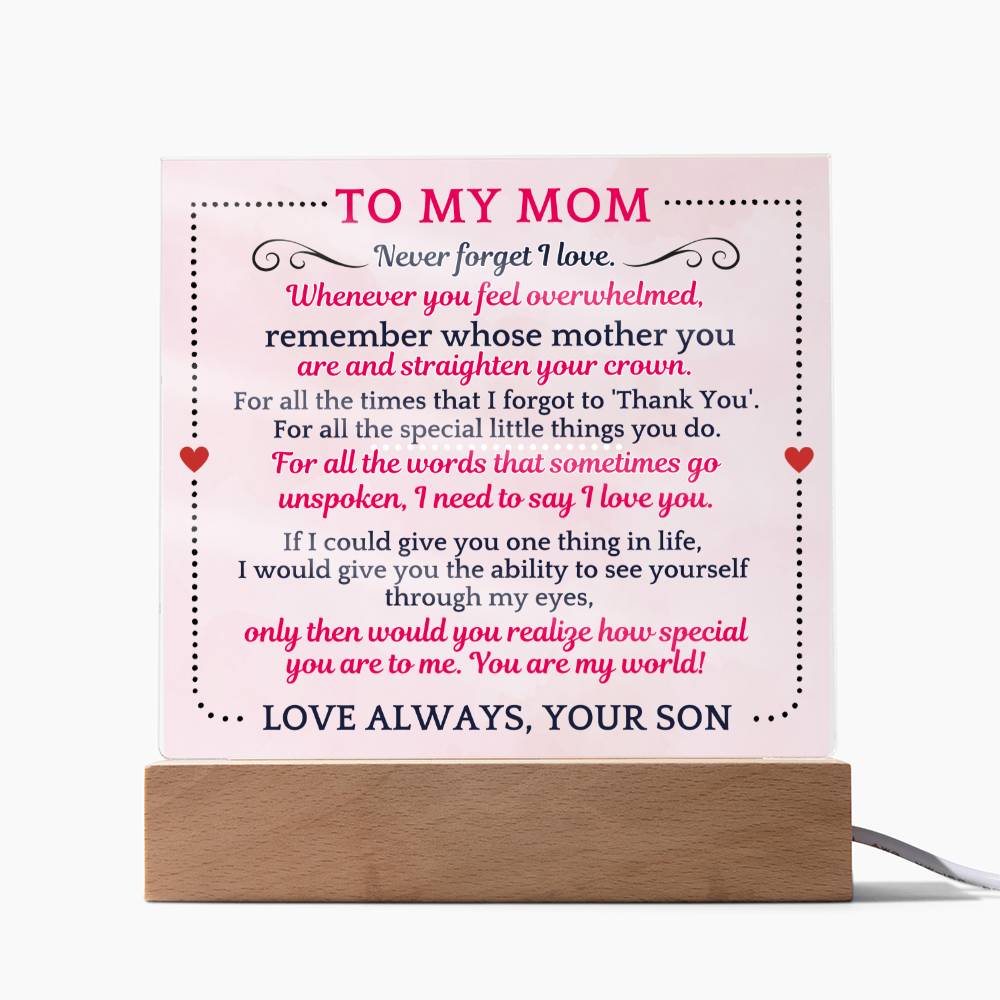 To My Mom - Acrylic Square