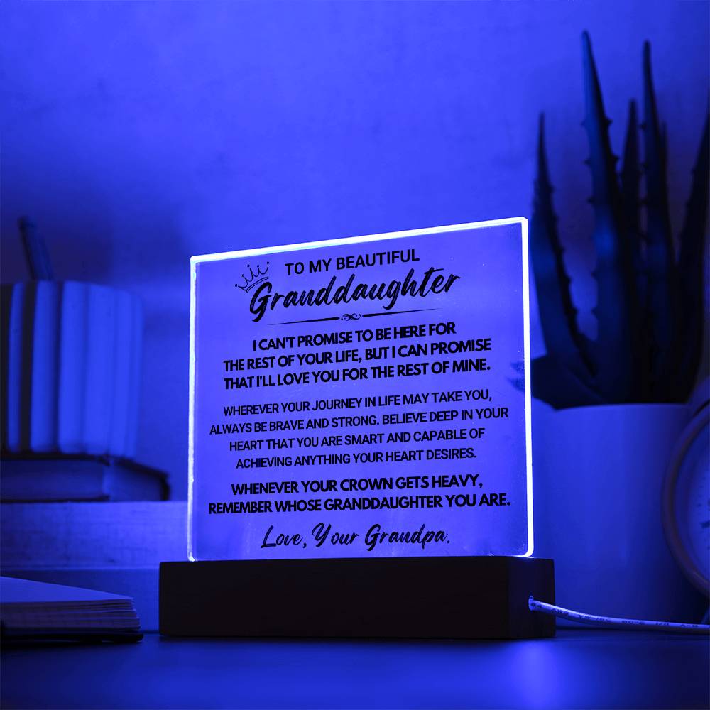To My Beautiful Granddaughter - Acrylic Square