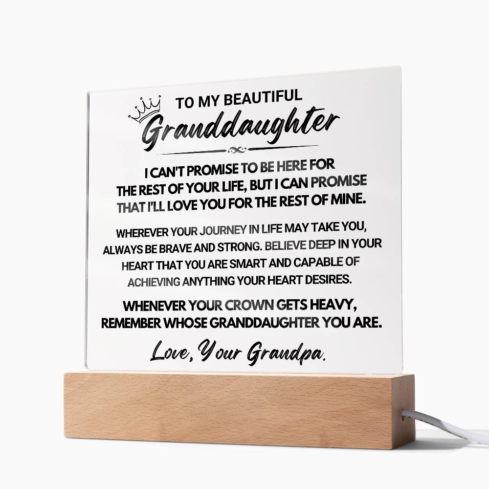 To My Beautiful Granddaughter - Acrylic Square