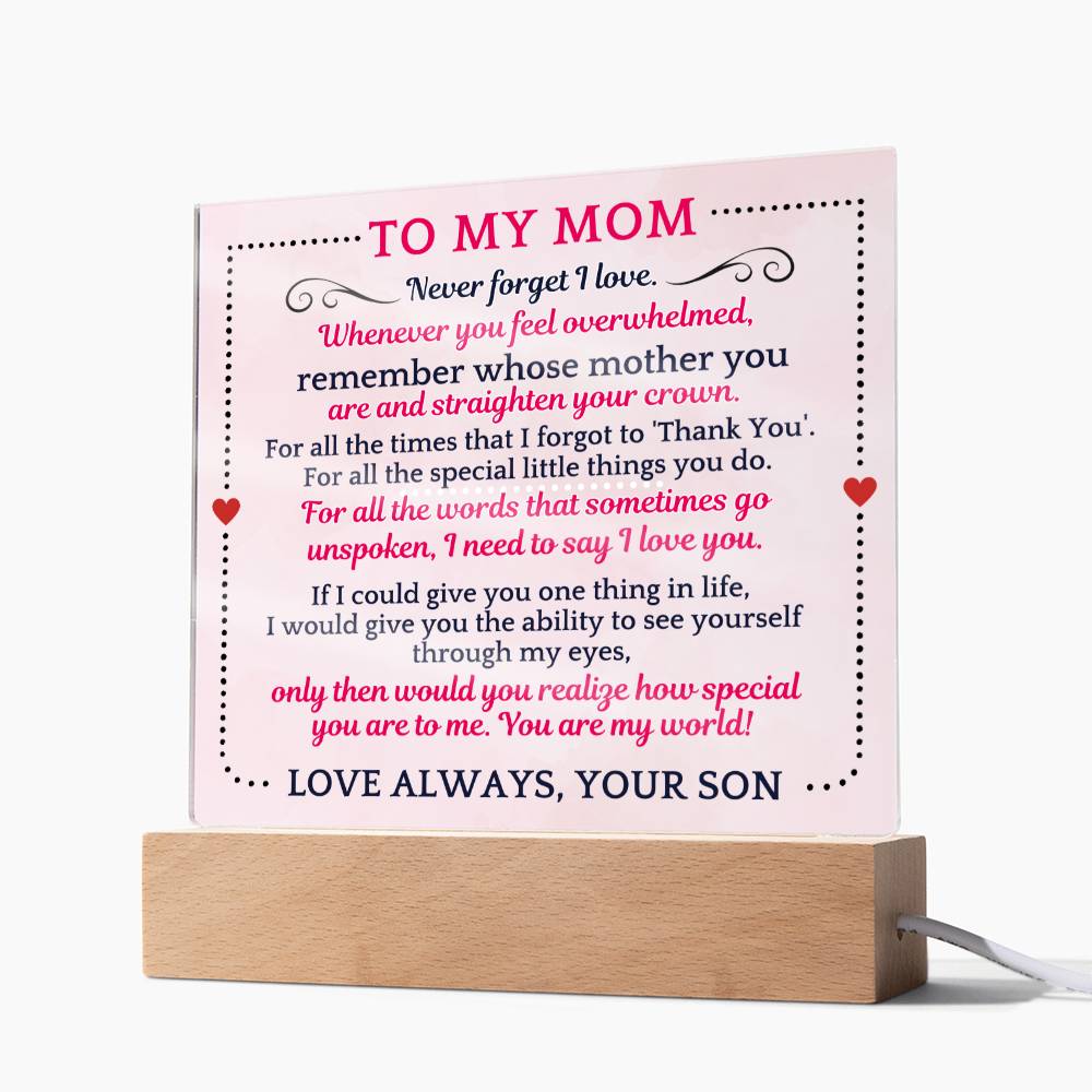 To My Mom - Acrylic Square