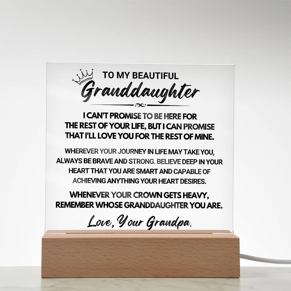 To My Beautiful Granddaughter - Acrylic Square