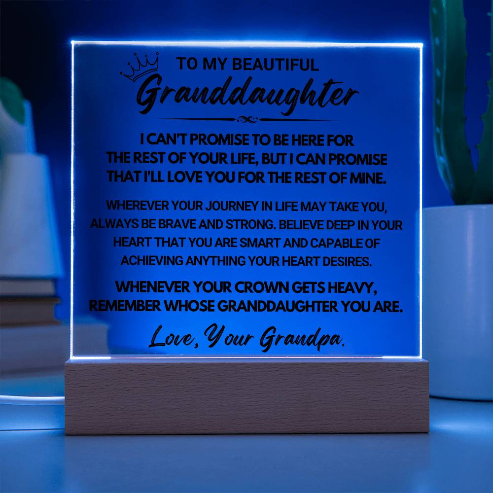 To My Beautiful Granddaughter - Acrylic Square