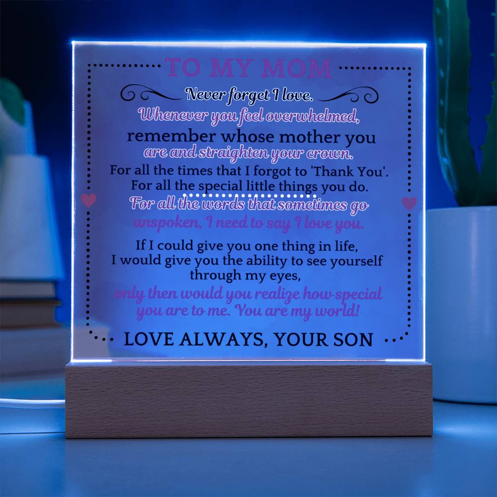To My Mom - Acrylic Square