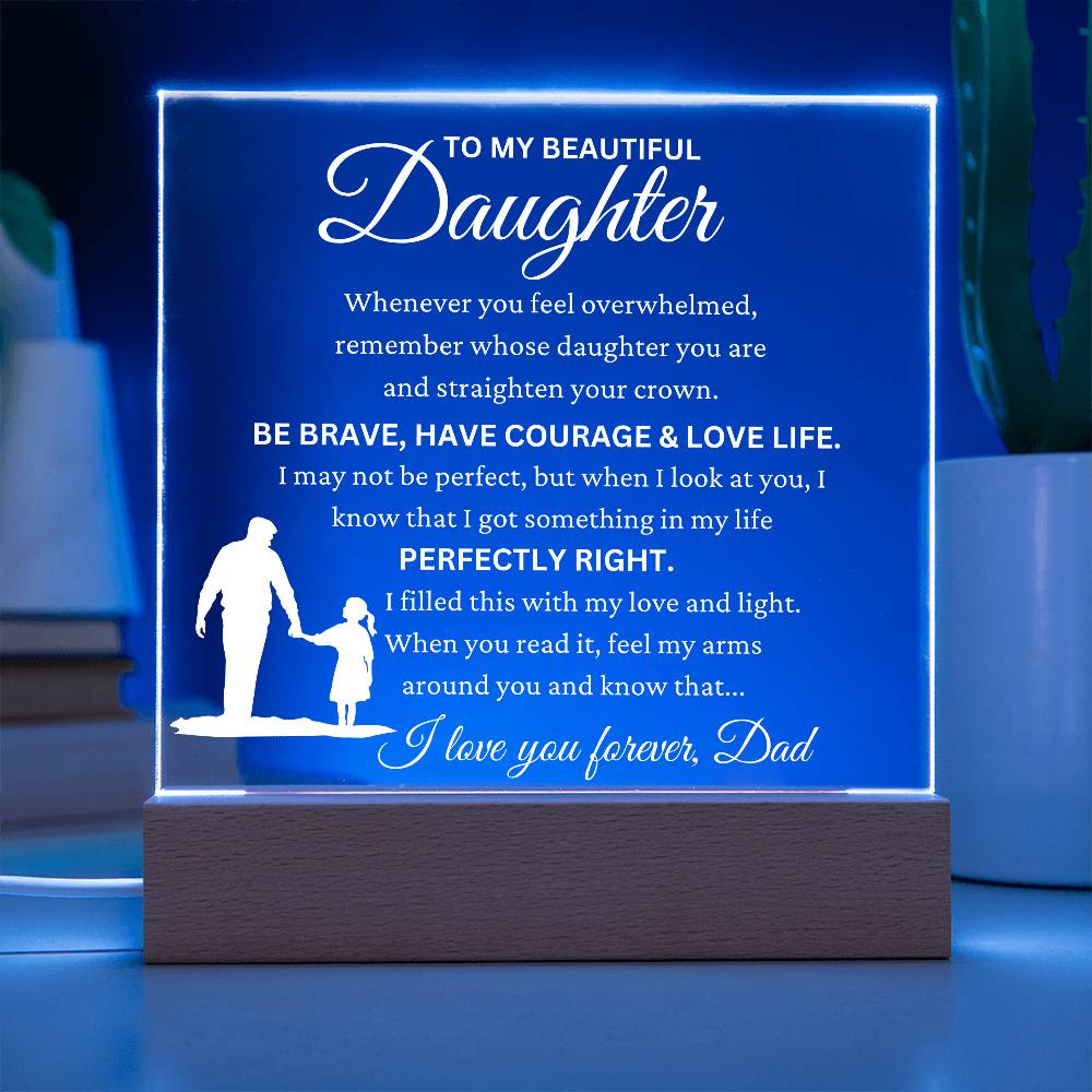 Daughter gift from Dad " All My Love" Acrylic LED