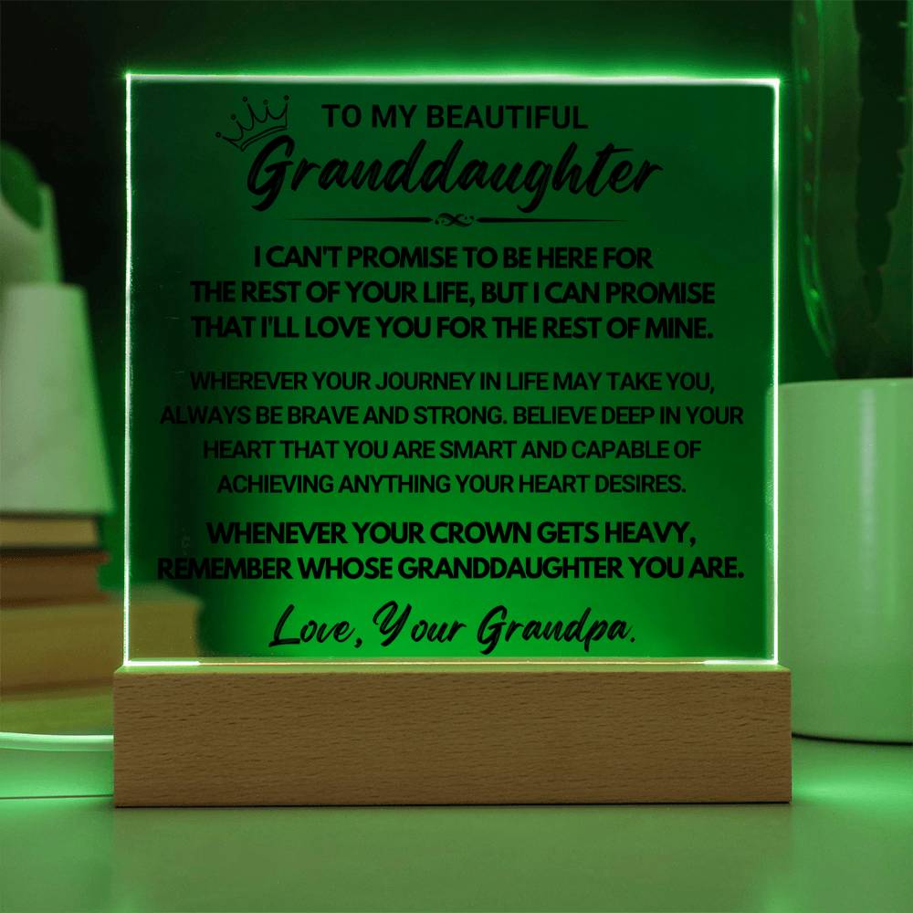 To My Beautiful Granddaughter - Acrylic Square