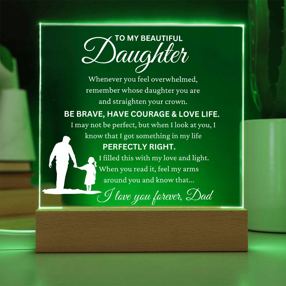 Daughter gift from Dad " All My Love" Acrylic LED