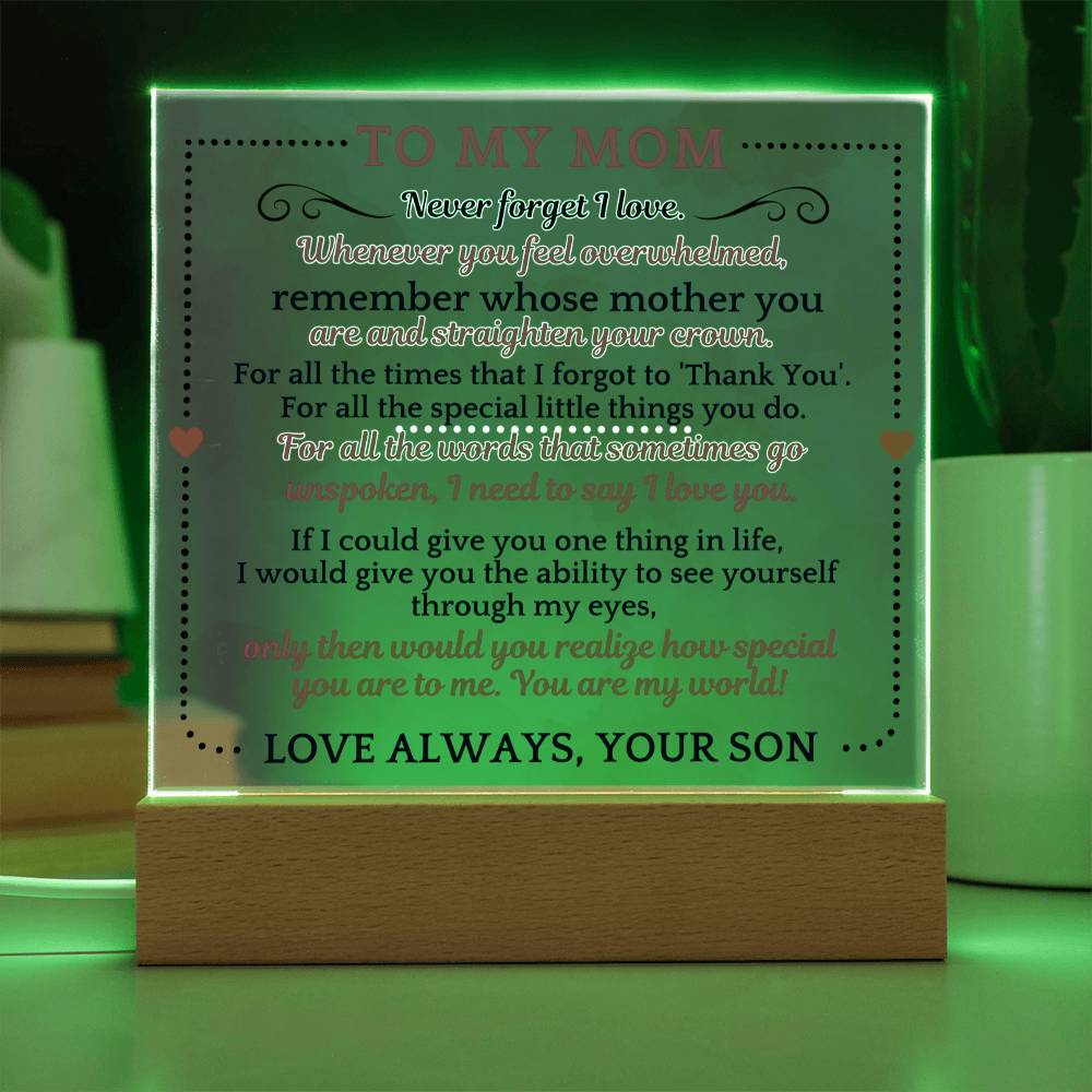 To My Mom - Acrylic Square