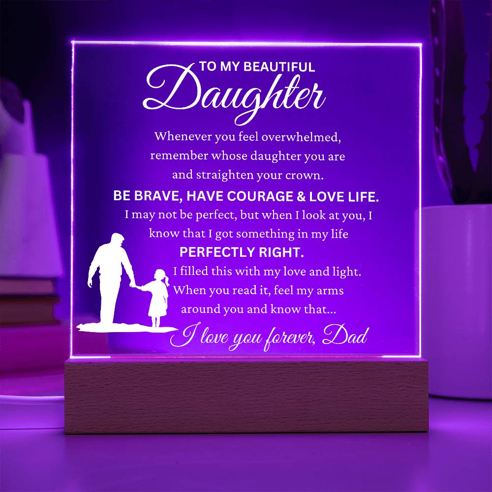 Daughter gift from Dad " All My Love" Acrylic LED
