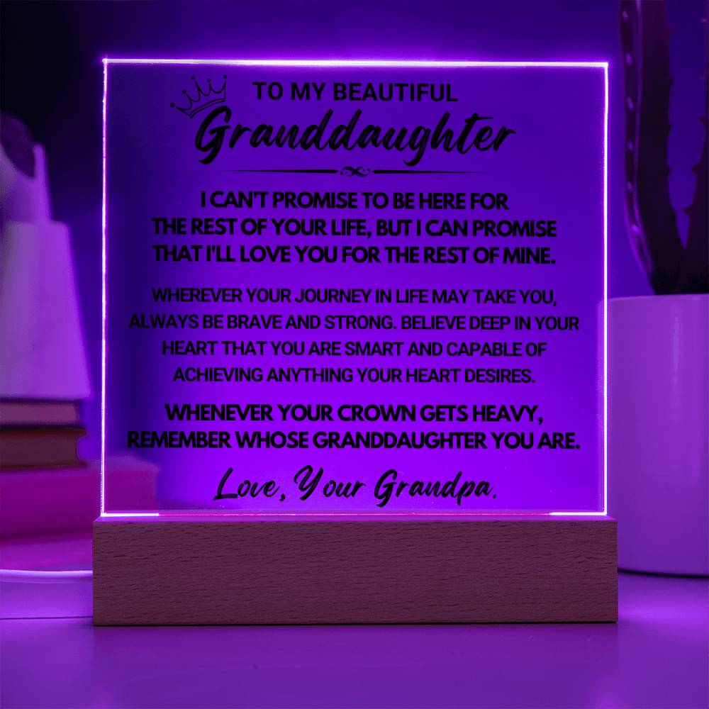 To My Beautiful Granddaughter - Acrylic Square