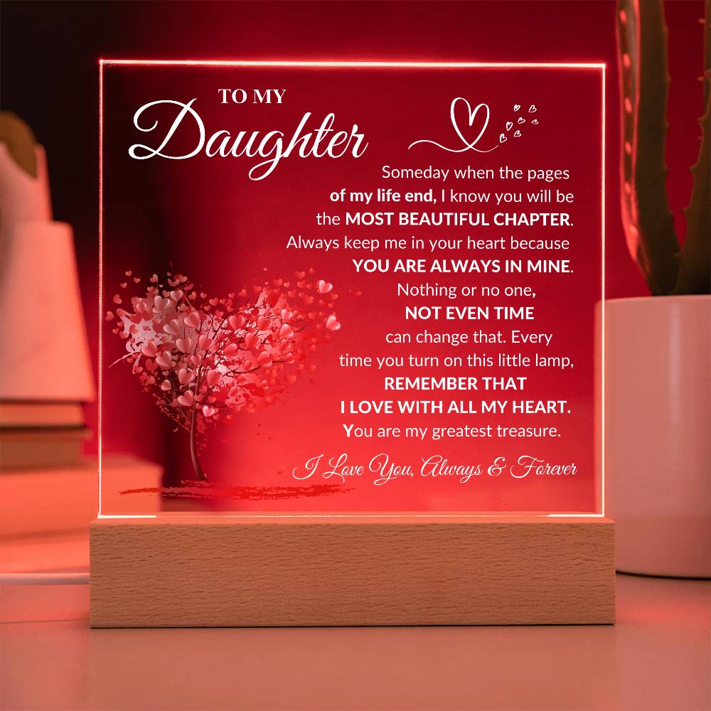 Daughter "Most Beautiful Chapter" LED Acrylic Plaque