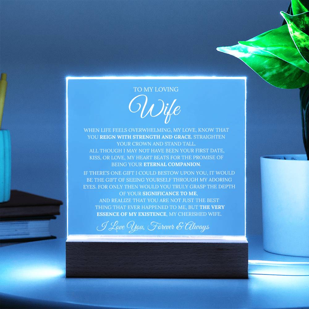 Wife - ''My Love'' Multicolored LED Acrylic Plaque