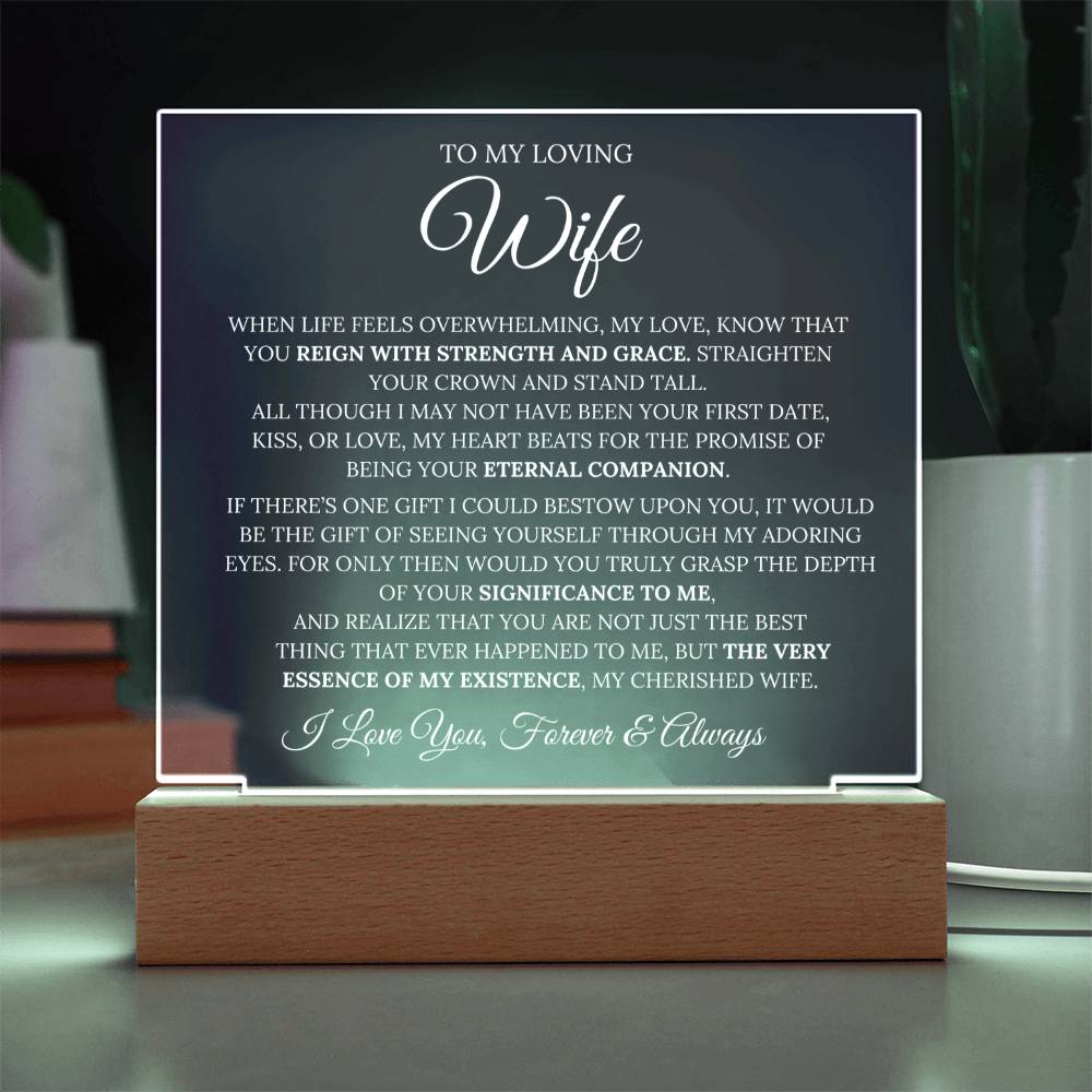 Wife - ''My Love'' Multicolored LED Acrylic Plaque
