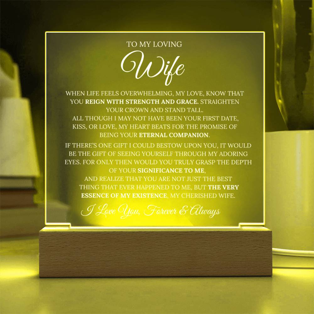 Wife - ''My Love'' Multicolored LED Acrylic Plaque