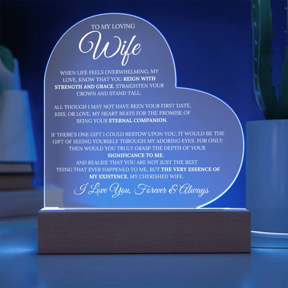 Wife -''Eternal Companion'' - Heart Multicolored LED Lamp