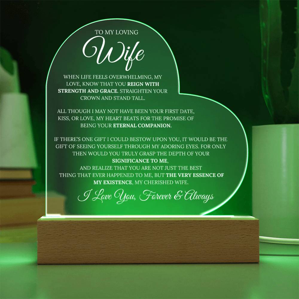 Wife -''Eternal Companion'' - Heart Multicolored LED Lamp