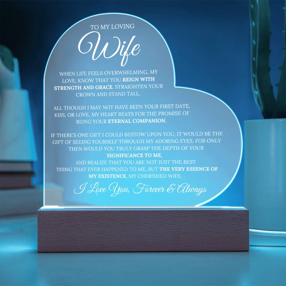 Wife -''Eternal Companion'' - Heart Multicolored LED Lamp