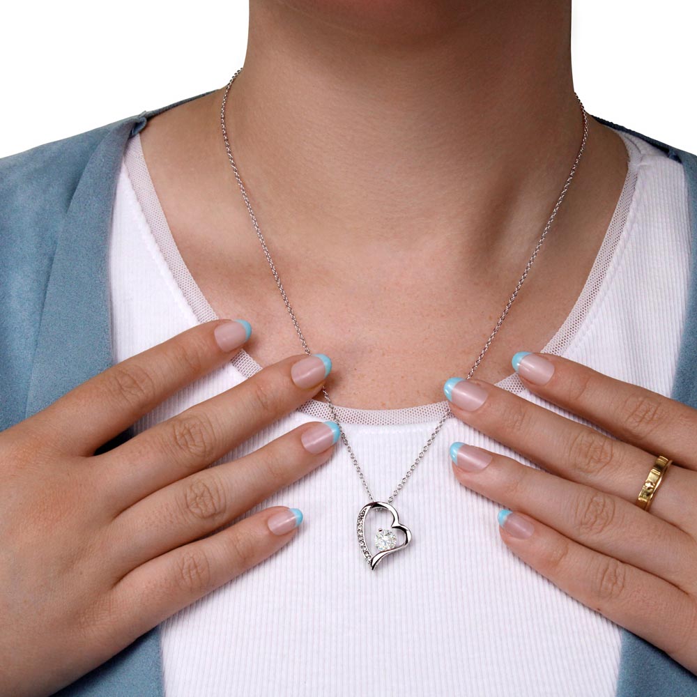 To My Beautiful Granddaughter ''Feel My Love'' - Forever Love Necklace
