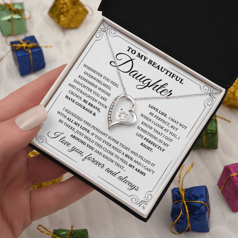 Daughter Gift "Perfectly Right" Forever Love Necklace