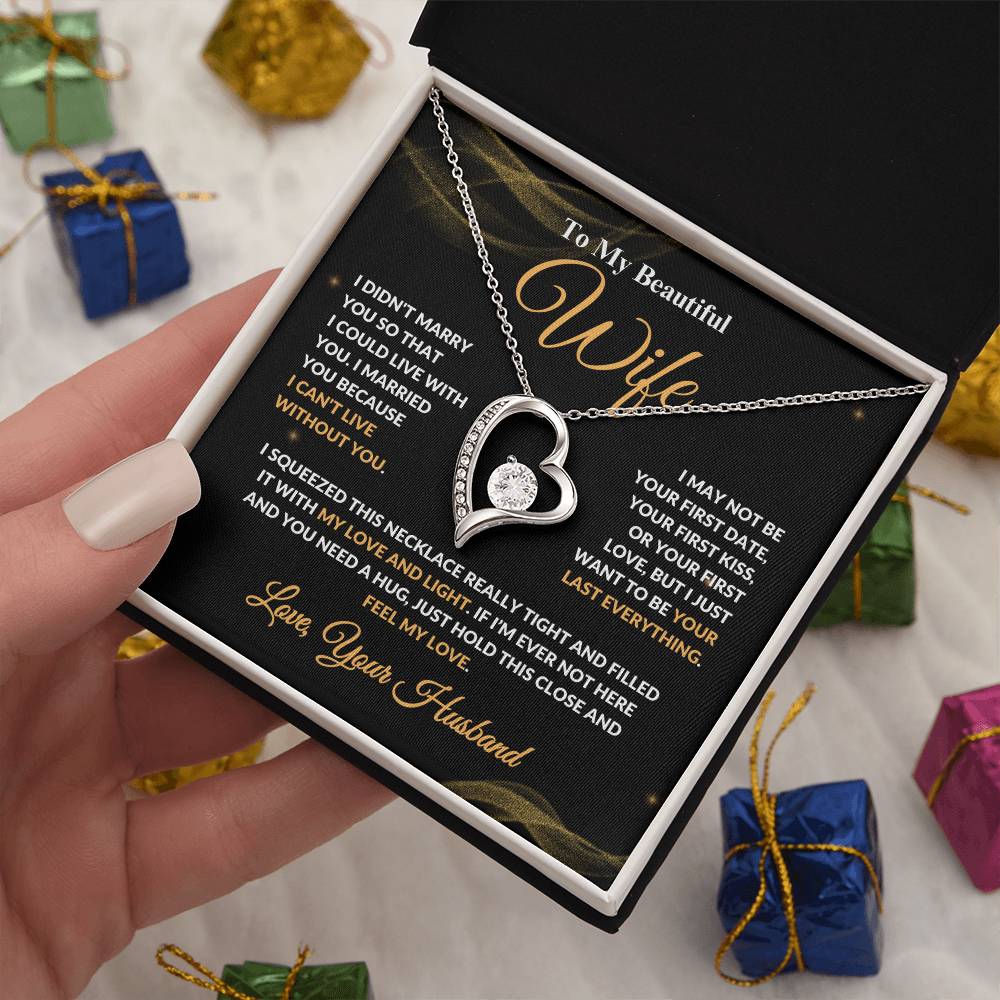 To My Beautiful Wife - Forever Love Necklace