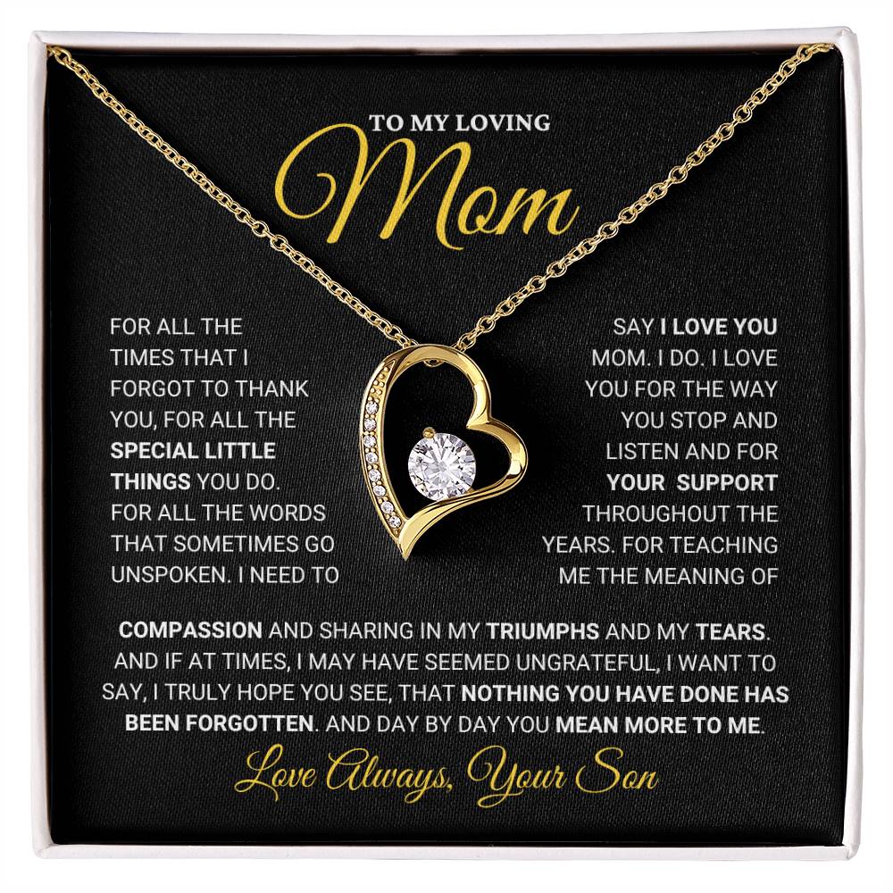 Mom Gift From Son "I Love You" - Forever Love Necklace