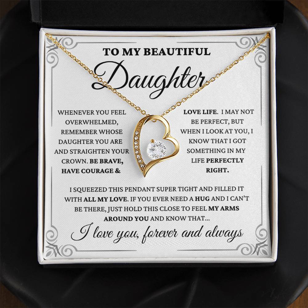 Daughter Gift "Perfectly Right" Forever Love Necklace