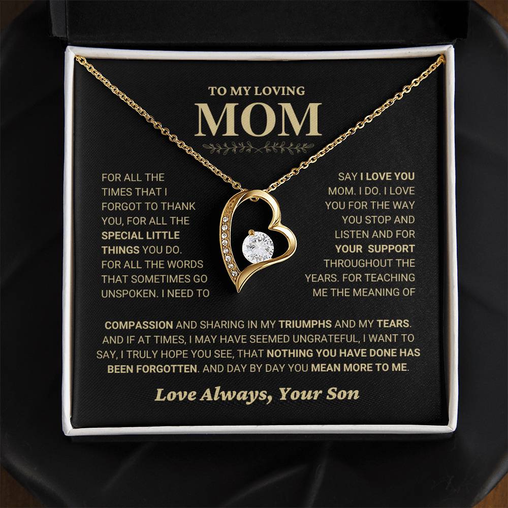 Mom gift from Son - Compassion - Forever Love Necklace EC3