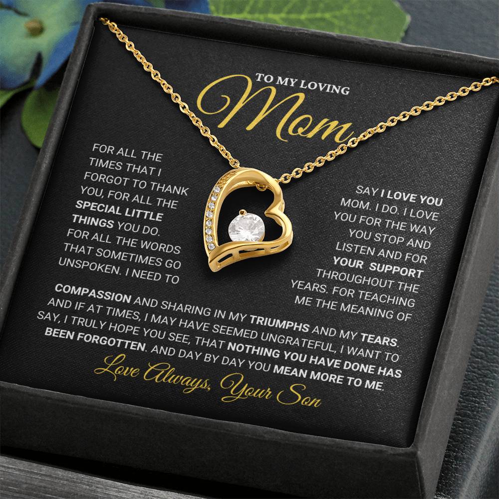 Mom Gift From Son "I Love You" - Forever Love Necklace