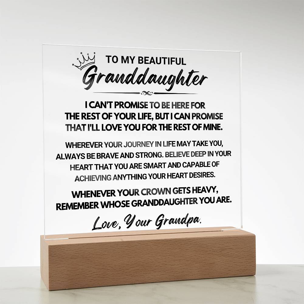 To My Beautiful Granddaughter - Acrylic Square