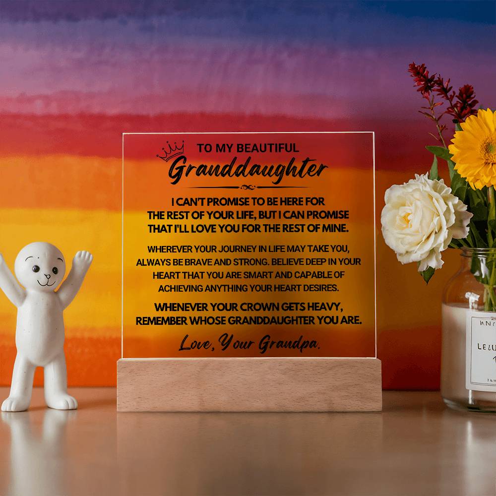 To My Beautiful Granddaughter - Acrylic Square