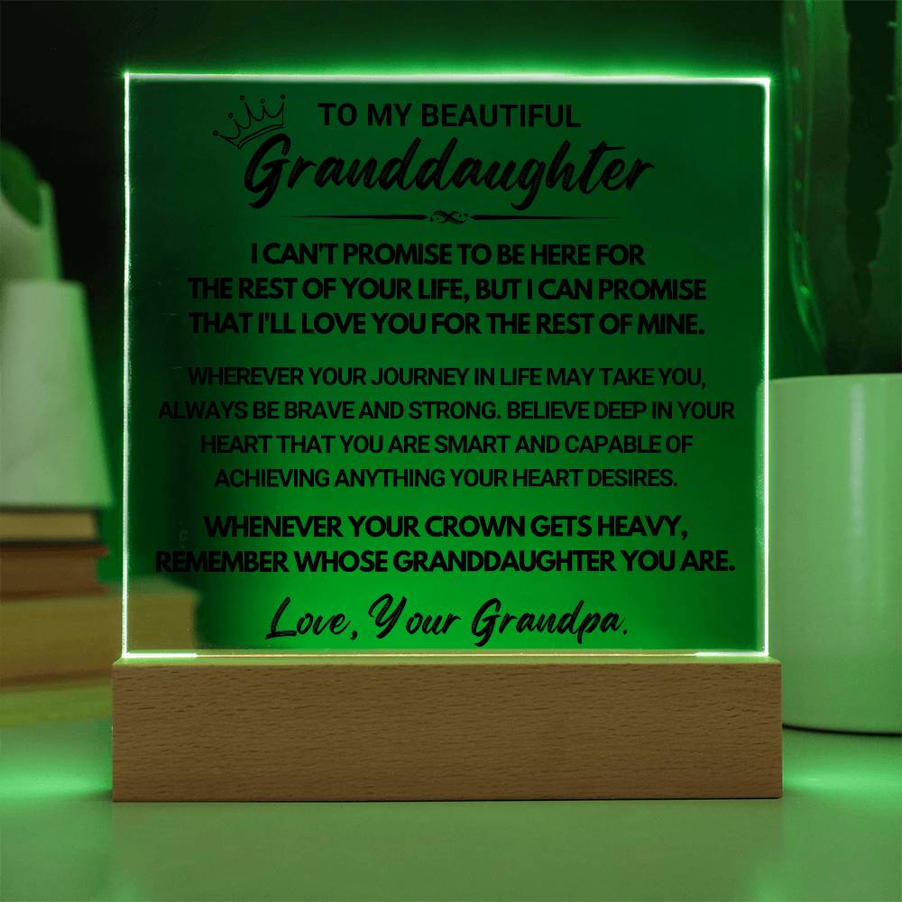 To My Beautiful Granddaughter - Acrylic Square