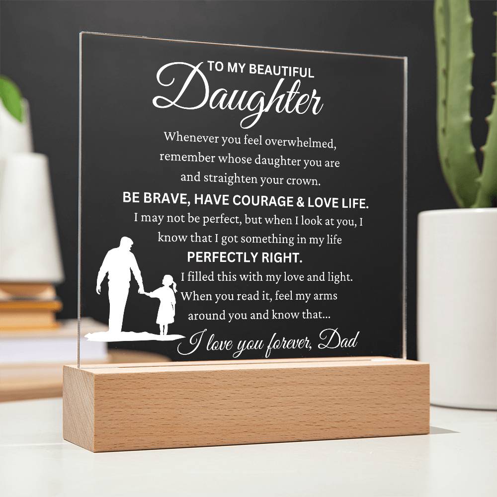 Daughter gift from Dad " All My Love" Acrylic LED