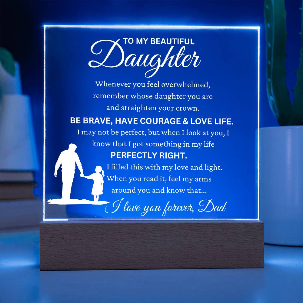 Daughter gift from Dad " All My Love" Acrylic LED