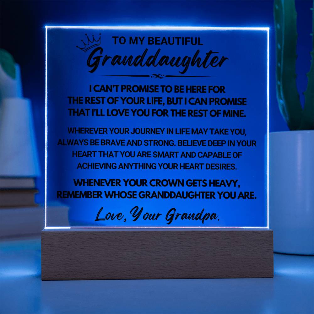 To My Beautiful Granddaughter - Acrylic Square