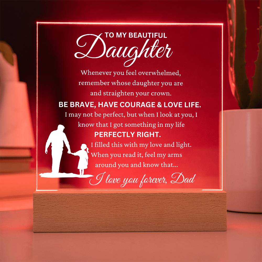 Daughter gift from Dad " All My Love" Acrylic LED