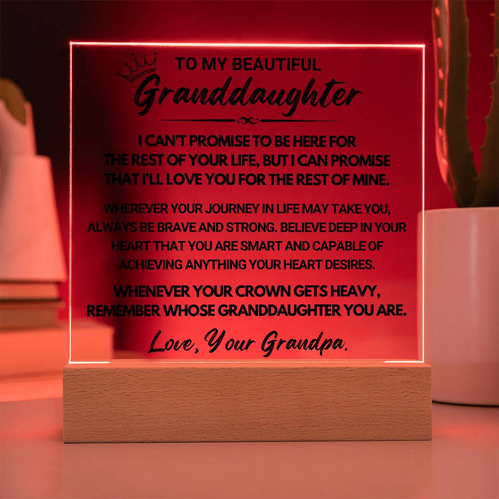 To My Beautiful Granddaughter - Acrylic Square