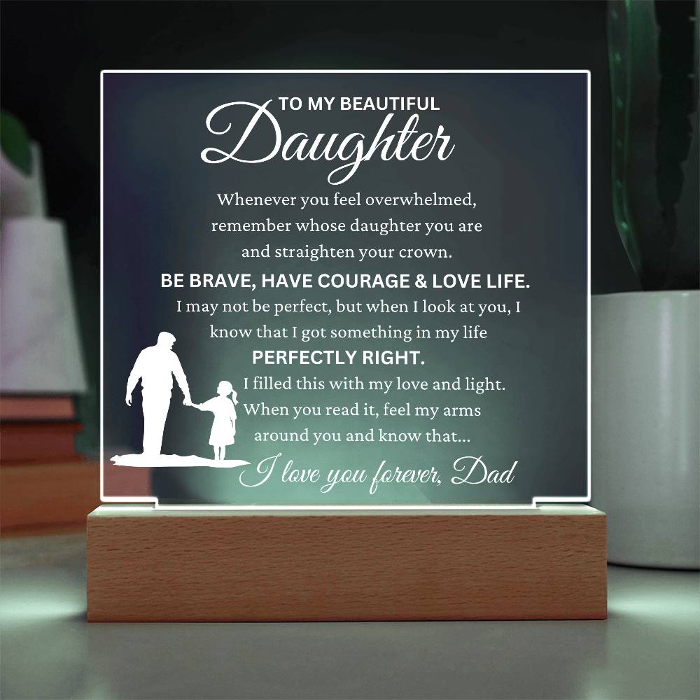 Daughter gift from Dad " All My Love" Acrylic LED