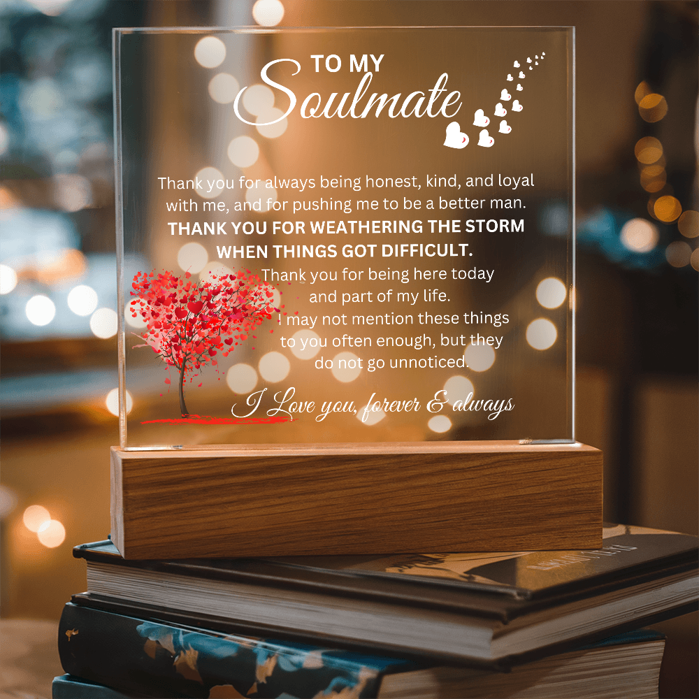 To My Soulmate - "Thank You" Acrylic Plaque