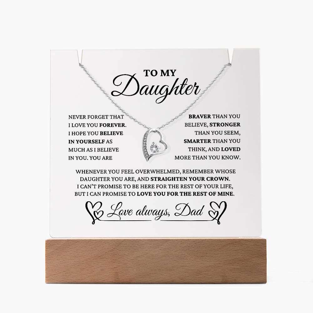To My Daughter From Dad "I Love You Forever" Necklace