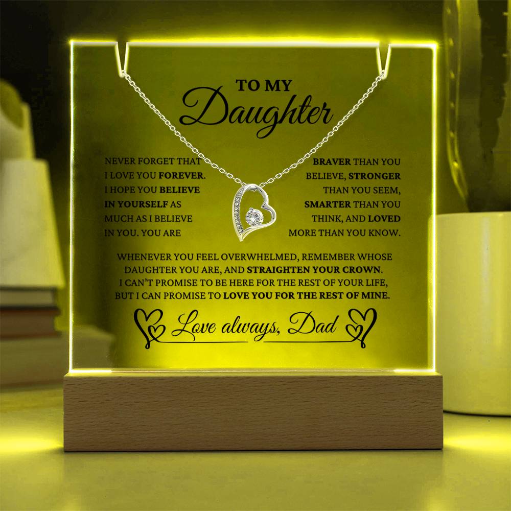 To My Daughter From Dad "I Love You Forever" Necklace