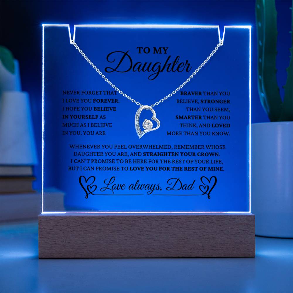 To My Daughter From Dad "I Love You Forever" Necklace