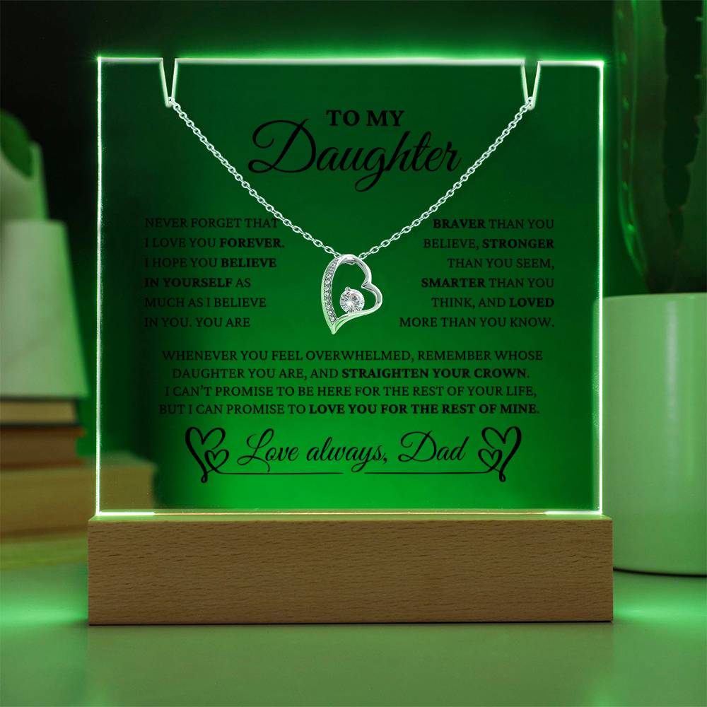 To My Daughter From Dad "I Love You Forever" Necklace