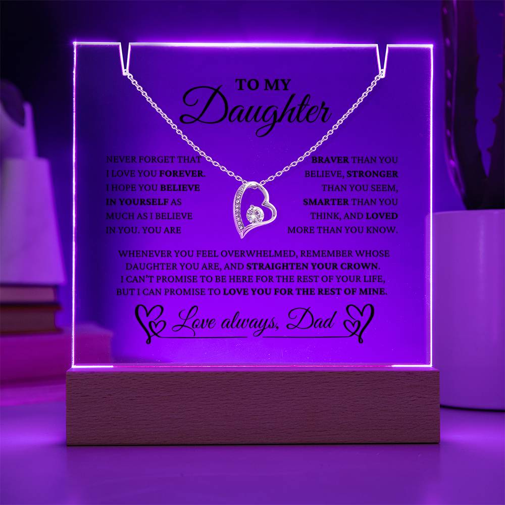 To My Daughter From Dad "I Love You Forever" Necklace