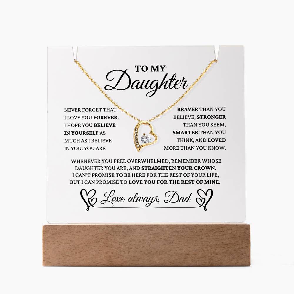 To My Daughter From Dad "I Love You Forever" Necklace