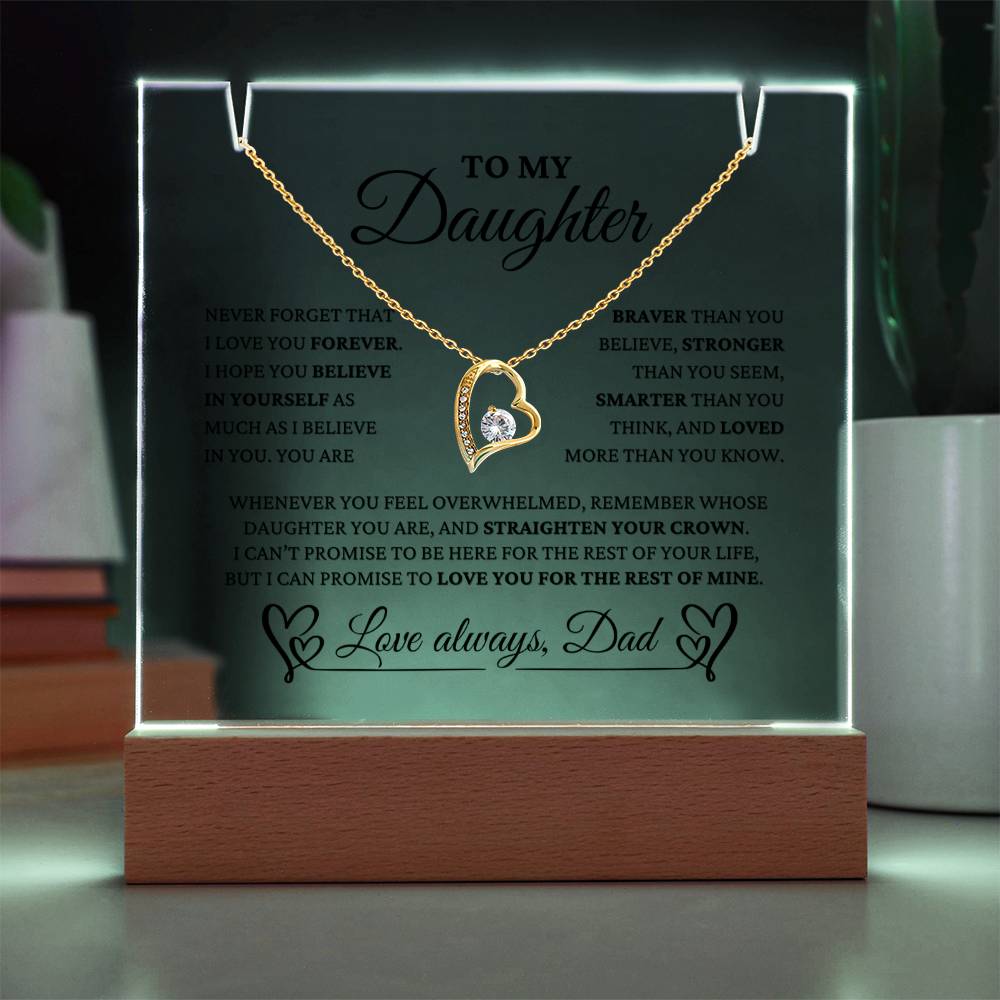 To My Daughter From Dad "I Love You Forever" Necklace